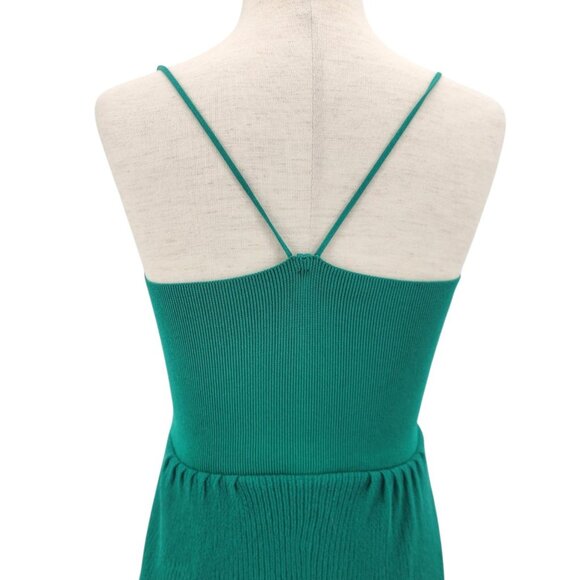 Sandro Paris Womens 6 - 38 Dress Roxana Maxi Scalloped Green Knit Cocktail Party - Picture 7 of 12